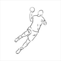 croquis de vecteur de handball