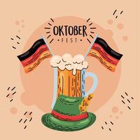 lettrage de célébration de la fête d'oktober vecteur