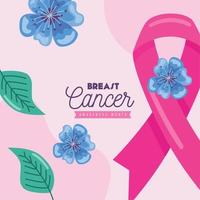Mois de la sensibilisation au cancer du sein vecteur