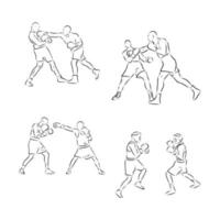 croquis de vecteur de boxe