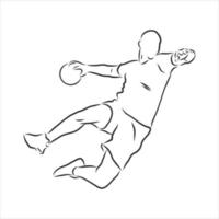 croquis de vecteur de handball