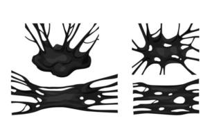 ensemble de slime collant noir. cadre de pétrole foncé. illustration vectorielle de jouet sensoriel populaire pour enfants. élément de conception abstraite de vecteur