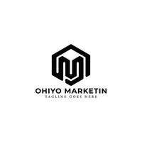 lettre initiale abstraite om ou mo logo en couleur noire isolé sur fond blanc appliqué pour le logo de l'agence de marketing également adapté pour les marques ou les entreprises ont le nom initial mo ou om. vecteur