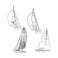 croquis de vecteur de yacht