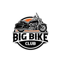 modèle d'étiquette de logo d'emblème de club de moto de grand vélo vecteur