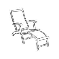 croquis de vecteur de chaise longue