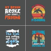 conception de t-shirt personnalisé de pêche, vecteur de conception de pêche groupée pour vous