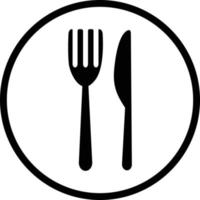 icône de fourchette et couteau sur fond blanc. vecteur
