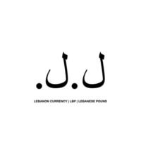 symbole d'icône de devise libanaise, livre libanaise, lbp. illustration vectorielle vecteur