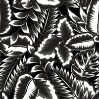 modèle sans couture de feuillage abstrait vintage avec des plantes tropicales et des feuilles sur fond de nuit. fond d'écran de la forêt. illustration de la jungle. été exotique. fond tropical vecteur