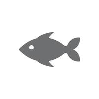 eps10 icône solide poisson vecteur gris isolé sur fond blanc. symbole de poisson d'aquarium dans un style moderne et plat simple pour la conception, le logo, le pictogramme et l'application mobile de votre site Web