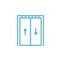 eps10 icône d'art de ligne d'ascenseur vecteur bleu isolé sur fond blanc. soulever le symbole du plan dans un style moderne simple et plat pour la conception, le logo, le pictogramme et l'application mobile de votre site Web