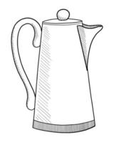 illustration vectorielle d'une bouilloire électrique isolée sur fond blanc. griffonnage dessin à la main vecteur