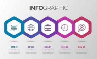 modèle infographique d'affaires moderne de forme hexagonale vecteur