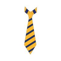 cravate de couleur jaune et bleu. vecteur défini dans le style de dessin animé. tous les éléments sont isolés