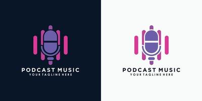 création de logo de podcast avec vecteur premium de concept créatif