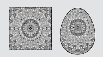 conception de modèle de vecteur de fleur de mandala carré sur fond blanc pour la coloration