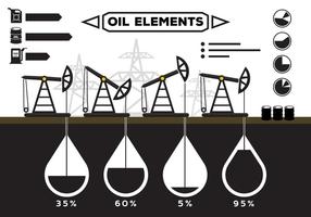 Infographie sur le champ pétrolifère vecteur