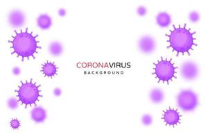 Cellules de coronavirus violet bordant un fond blanc vecteur
