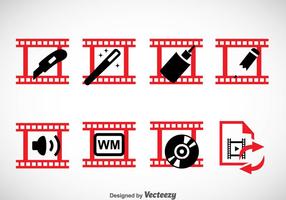 Ensembles d'icônes d'édition vidéo vecteur