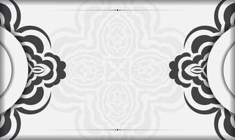 modèle de bannière blanche de magnifiques motifs vectoriels avec ornements de mandala et place pour votre texte. conception d'invitation prête à imprimer avec ornement de mandala. vecteur