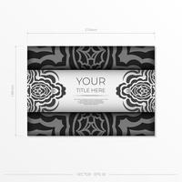 cartes de voeux vectorielles luxueuses couleurs blanches avec des motifs indiens. conception de cartes d'invitation avec ornement de mandala. vecteur