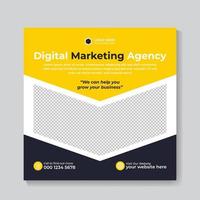 modèle de publication sur les médias sociaux d'entreprise d'agence de marketing numérique vecteur gratuit