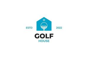 plat golf maison logo icône illustration vectorielle idée vecteur