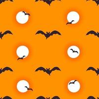 arrière-plan transparent halloween. chauves-souris volantes et lune sanglante isolées sur orange pour la conception d'invitations, de cartes et de menus d'halloween. illustration de dessin animé de vecteur