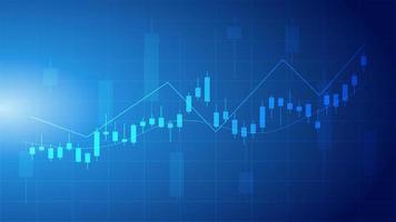 concept de finance et d'économie. graphique graphique montrant la performance des investissements des entreprises sur fond bleu vecteur