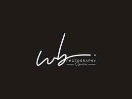 lettre wb signature logo template vecteur