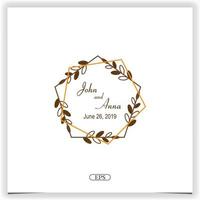 pentagone fleur mariage invitation logo premium élégant modèle vecteur eps 10