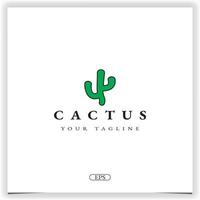 logo de cactus simple modèle élégant premium vecteur eps 10