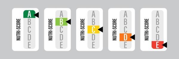 ensemble d'autocollants nutri-score. illustration vectorielle vecteur