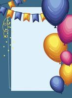 banderoles et ballons d'anniversaire vecteur