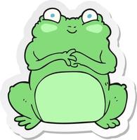 autocollant d'une grenouille drôle de dessin animé vecteur