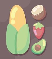 légumes et fruits bio vecteur