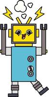 robot heureux de dessin animé mignon vecteur