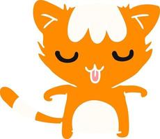 dessin animé d'un chat mignon kawaii vecteur