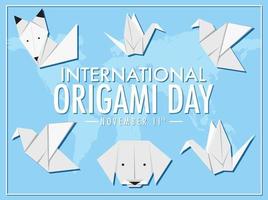 création du logo de la journée internationale de l'origami vecteur