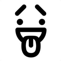 icône de visage de rire nerveux vecteur