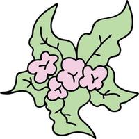 fleur de noël dessin animé dessiné à la main excentrique vecteur