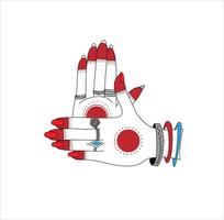 art de mandala à portée de main, illustration vectorielle de main pakistanaise mehndi design vecteur