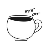 tasse à thé avec style doodle sur fond blanc. image vectorielle isolée à utiliser dans le menu ou la conception de sites Web vecteur