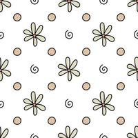 motif marguerite de style doodle sur fond blanc. image vectorielle isolée à utiliser dans la conception de textiles ou d'emballages vecteur