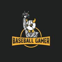 logo de joueur de baseball vecteur