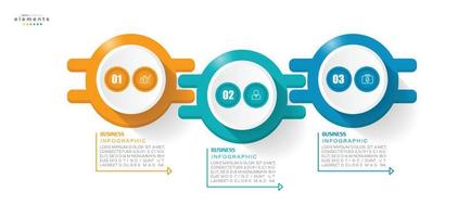 modèle de conception infographique d'illustration vectorielle avec icônes et 3 options ou étapes. peut être utilisé pour le processus, les présentations, la mise en page, la bannière, le graphique d'informations. vecteur