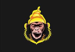 tête de singe animal mascotte logo d'illustration vectorielle vecteur