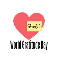 journée mondiale de la gratitude, idée d'affiche ou de carte de remerciement vecteur