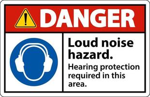 danger protection auditive signe obligatoire sur fond blanc vecteur